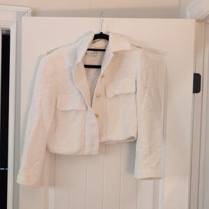 Elegant White Tweed Jacket